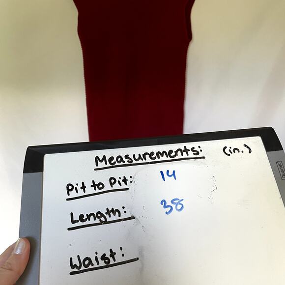 Torn by Ronny Kobo women's L midi bodycon bandage knit dress high neckline red - Picture 6 of 8